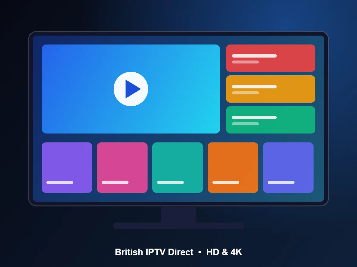 British IPTV on a Smart TV with live channels and films in HD and 4K