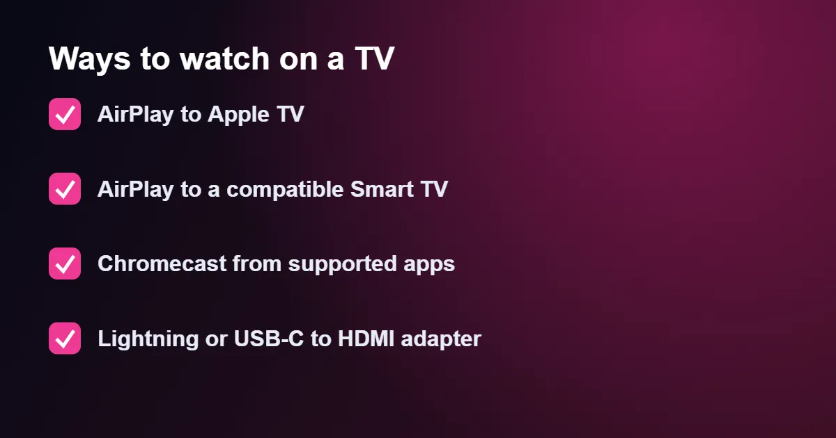 Ways to send IPTV on iPhone to a television with AirPlay or a cable